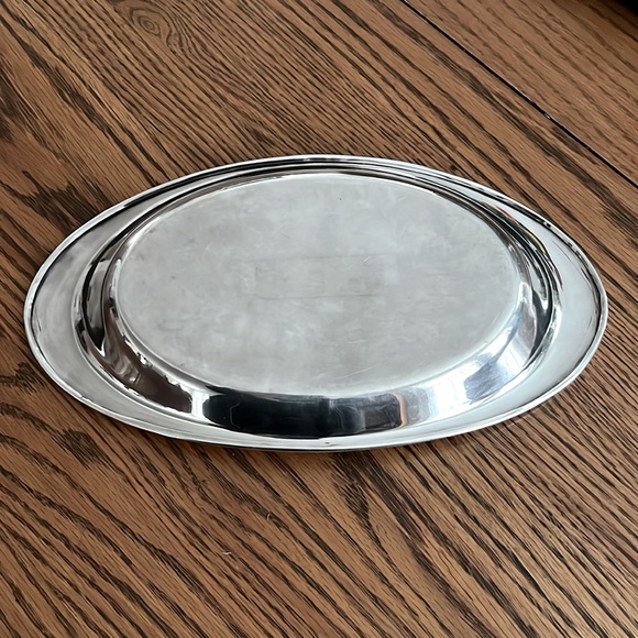 Vintage Oneida 1950s Silver Plated Oval Dinner Bread Tray 50s, 13” - Picture 4 of 7